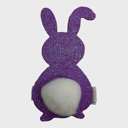 Glitter Bunny Clip - Purple