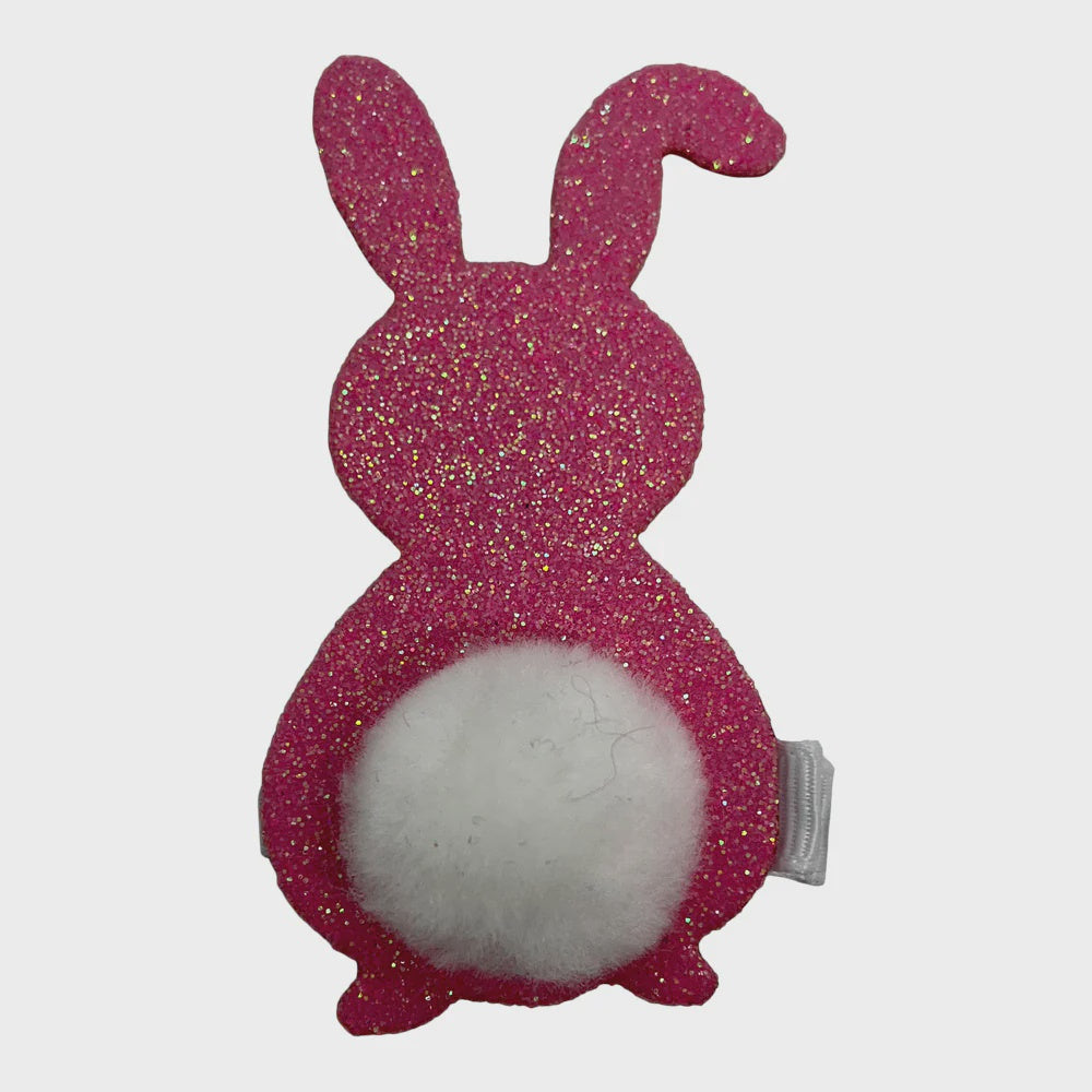 Glitter Bunny Clip - Pink