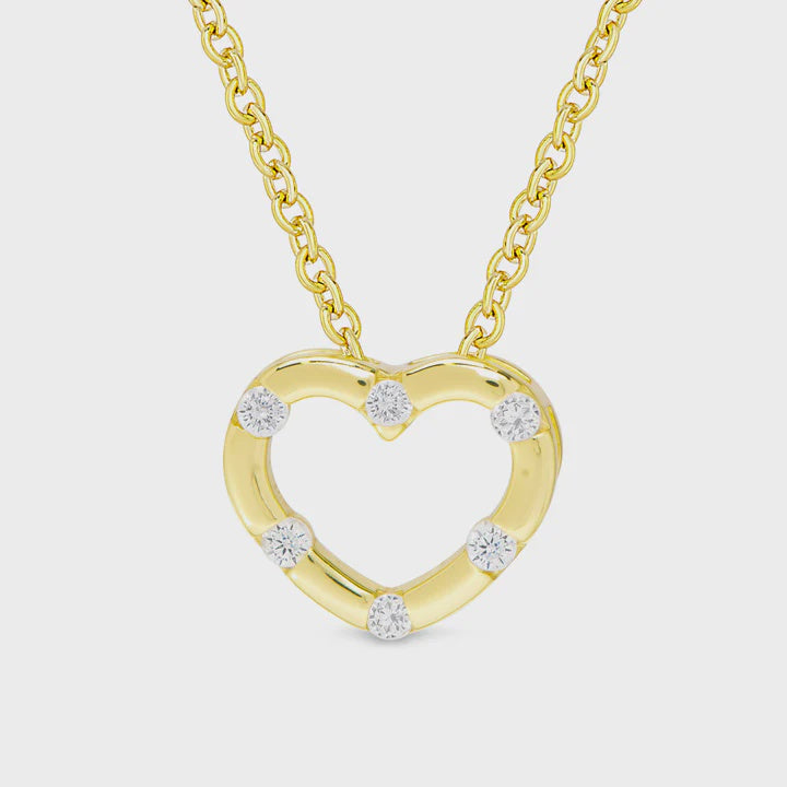 CZ Inlay Heart Necklace