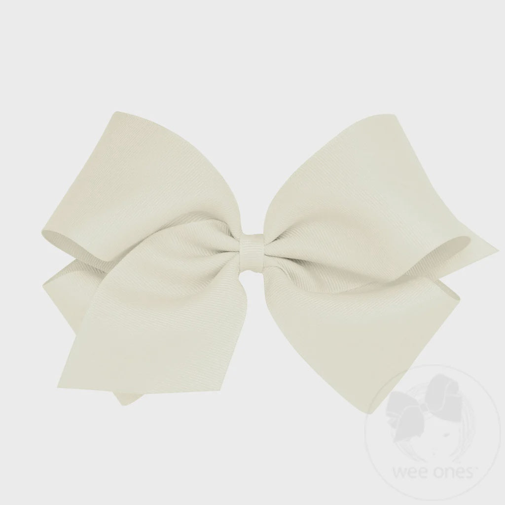 King Grosgrain Bow - Antique White