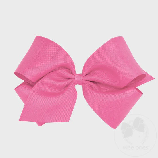 King Grosgrain Bow - Hot Pink