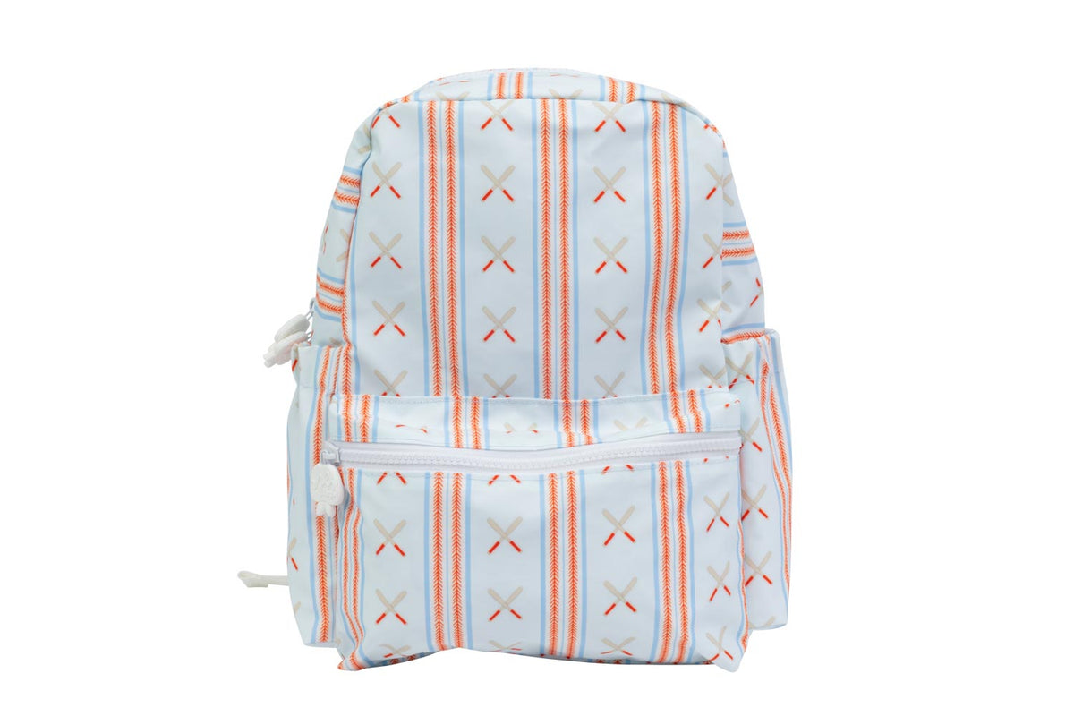 Apple of My Isla Large Backpack in Baseball
