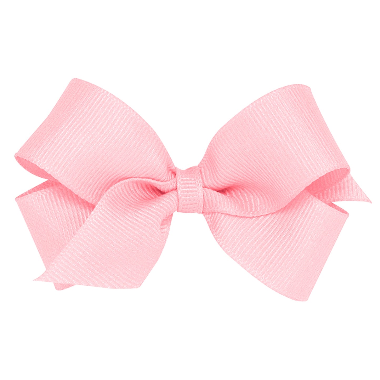 Pink grosgrain mini bow with a plain wrapped center.