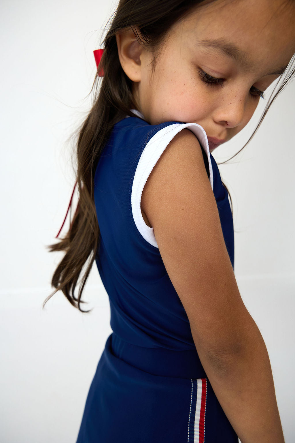 Girl's Muscle Tank Navy back