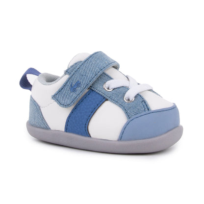 See Kai Run | Connor Mini (First Walker) | White/Washed Denim | Envoy SML165M306 | 01