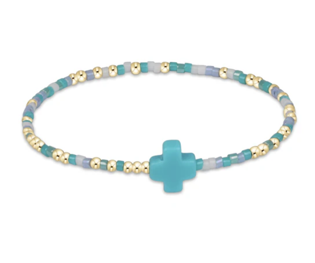 Hope Unwritten Signature Cross Bracelet - Man I Teal Like a Woman