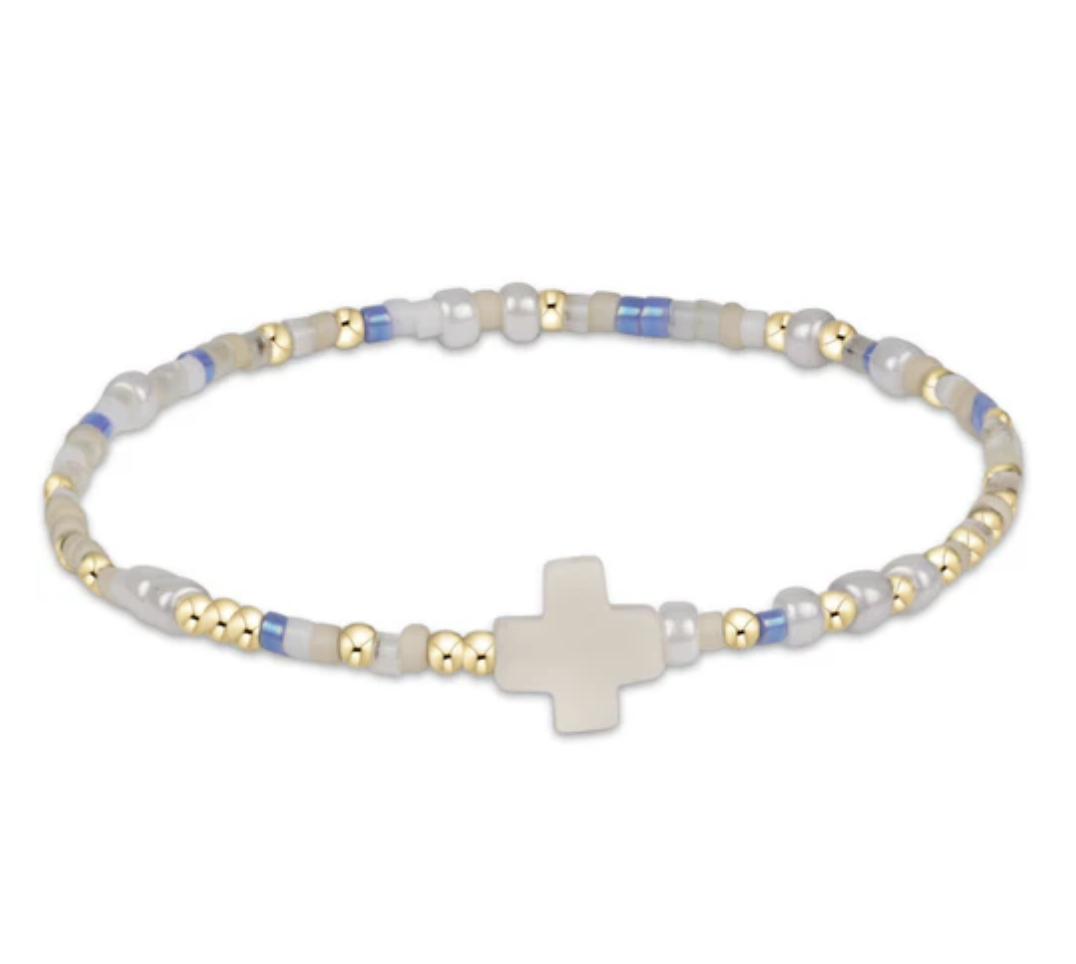 Hope Unwritten Signature Cross Bracelet- Skinny Dippin'