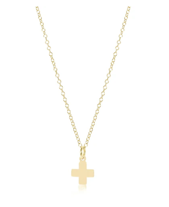 14” Necklace Gold Signature Cross Gold Charm