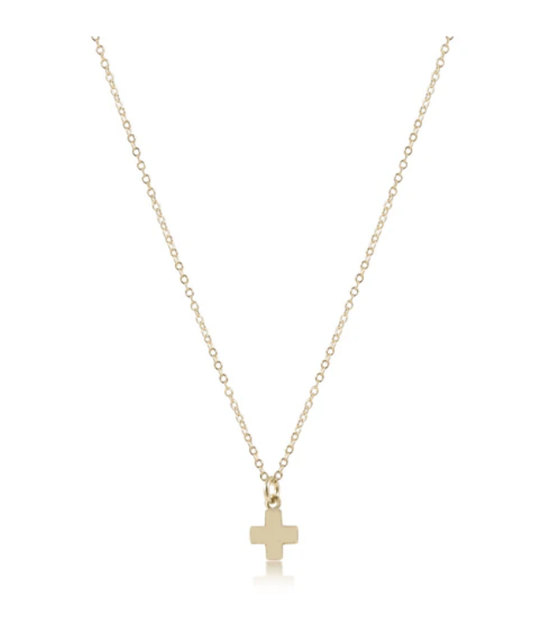 14" Necklace Gold Small Signature Cross