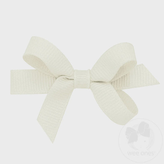 Baby Grosgrain Bow - Antique White