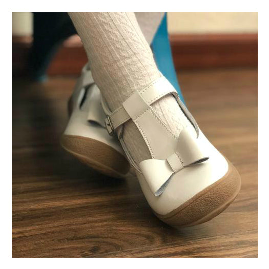 L'Amour Emma Bow T-Strap - White (4)