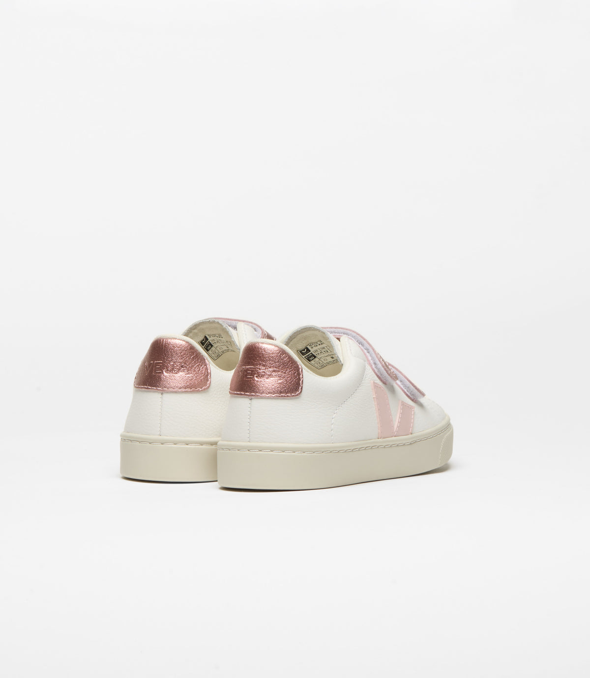 VEJA Small Esplar Leather Extra-White Petale Nacre, rear view.