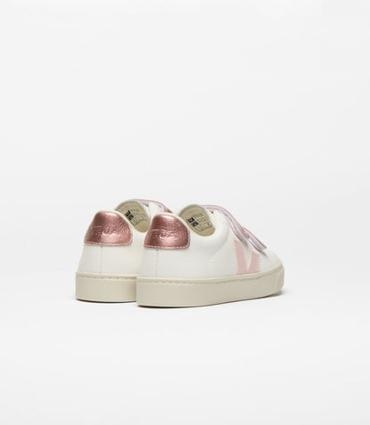 VEJA Small Esplar Leather Extra-White Petale Nacre, rear view.
