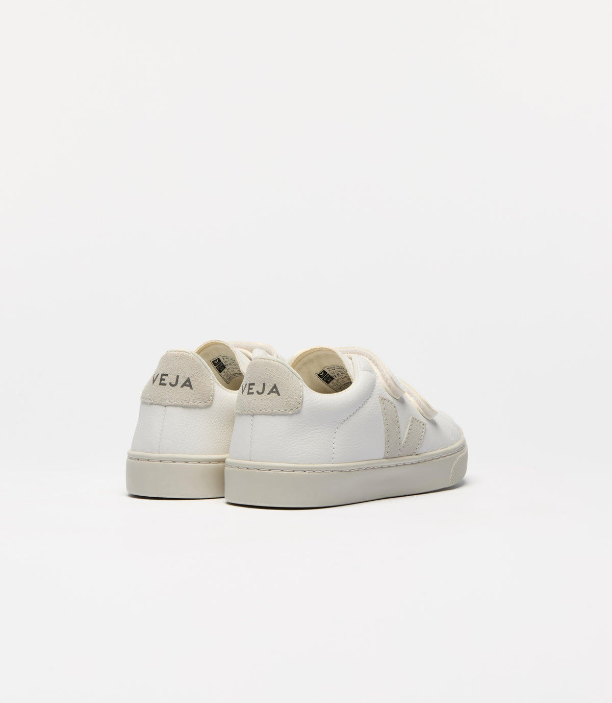 VEJA Small Esplar Leather Extra-White Natural, rear view.