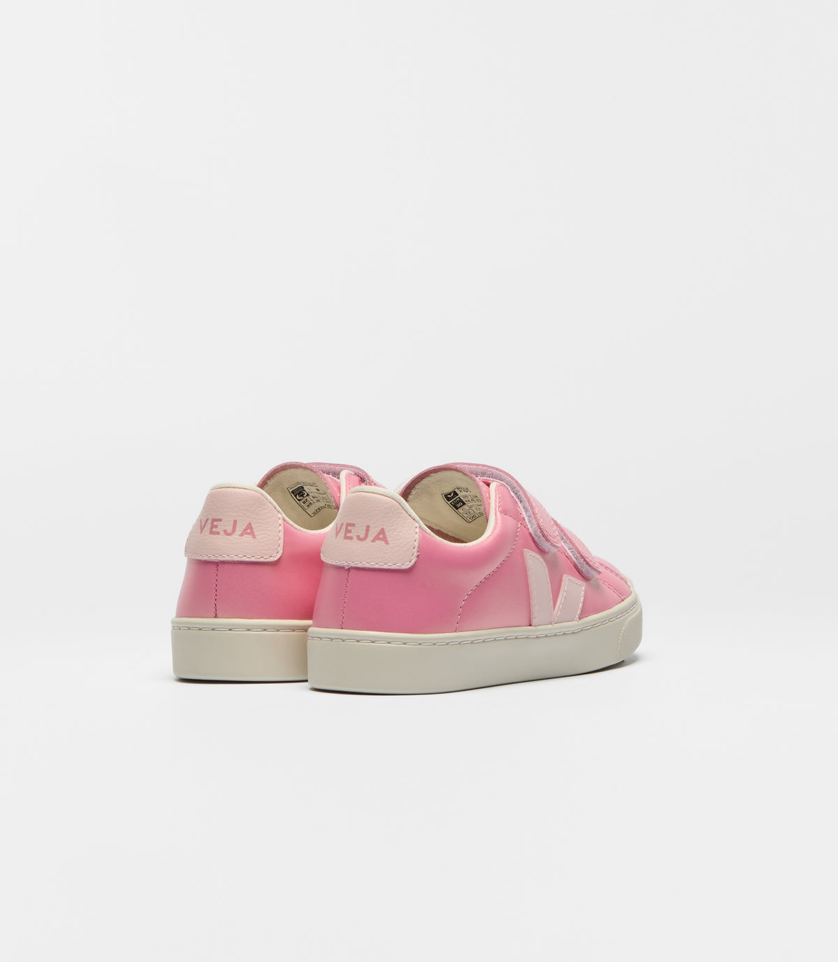 VEJA Small Esplar Leather in Glimmer Petale, rear view.