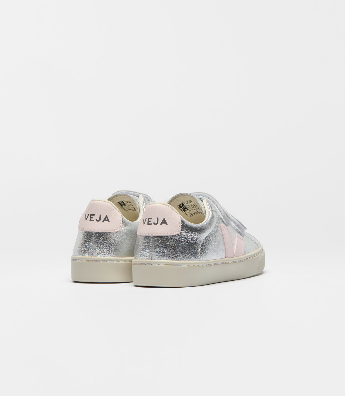 VEJA Small Esplar Leather Silver Lassi, rear view.