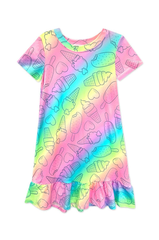 Simply Soft Short Sleeve Ruffle Lounge Dress(1)