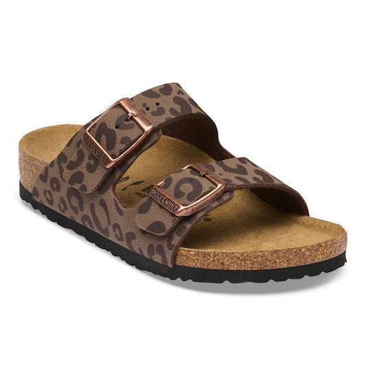 Birkenstock Arizona Kids Birkibuc sandal in Print Leo Mocha