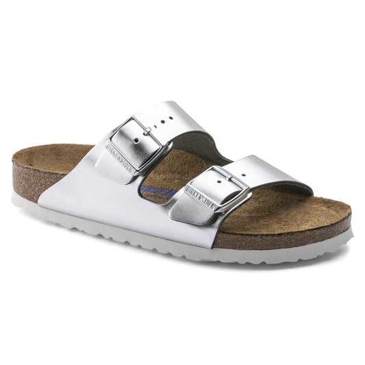 Birkenstock Arizona Soft Footbed - Metallic Silver