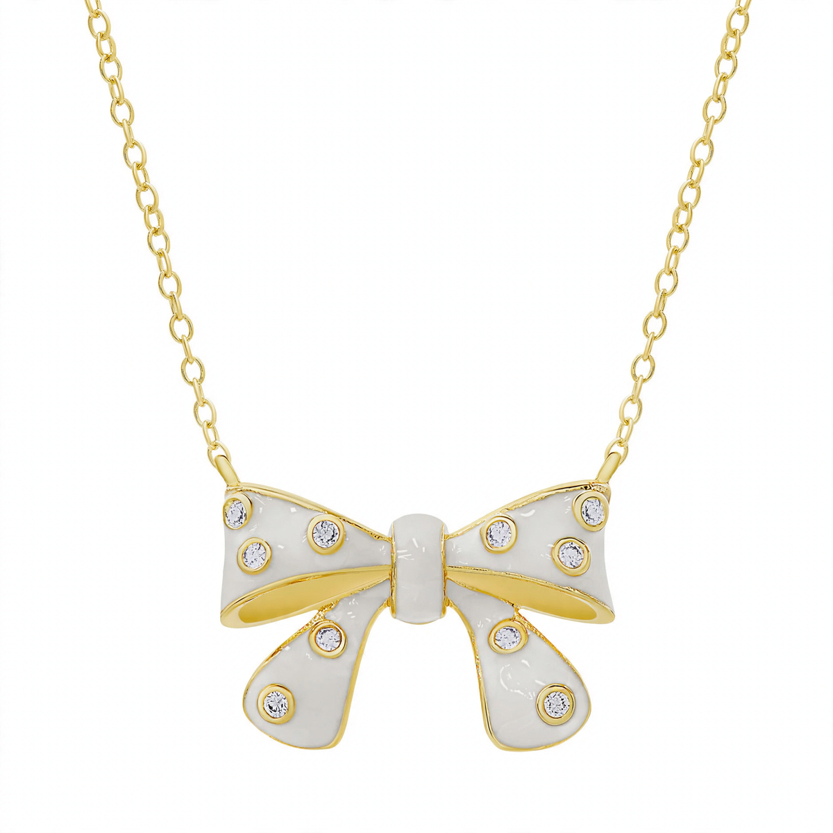 Bow Necklace with CZ