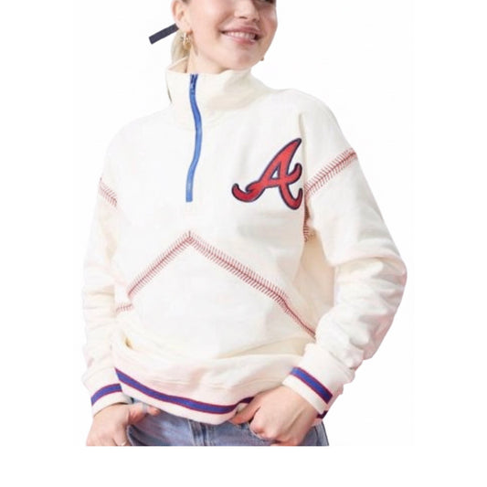 Braves Quarter Zip with Baseball Stitch