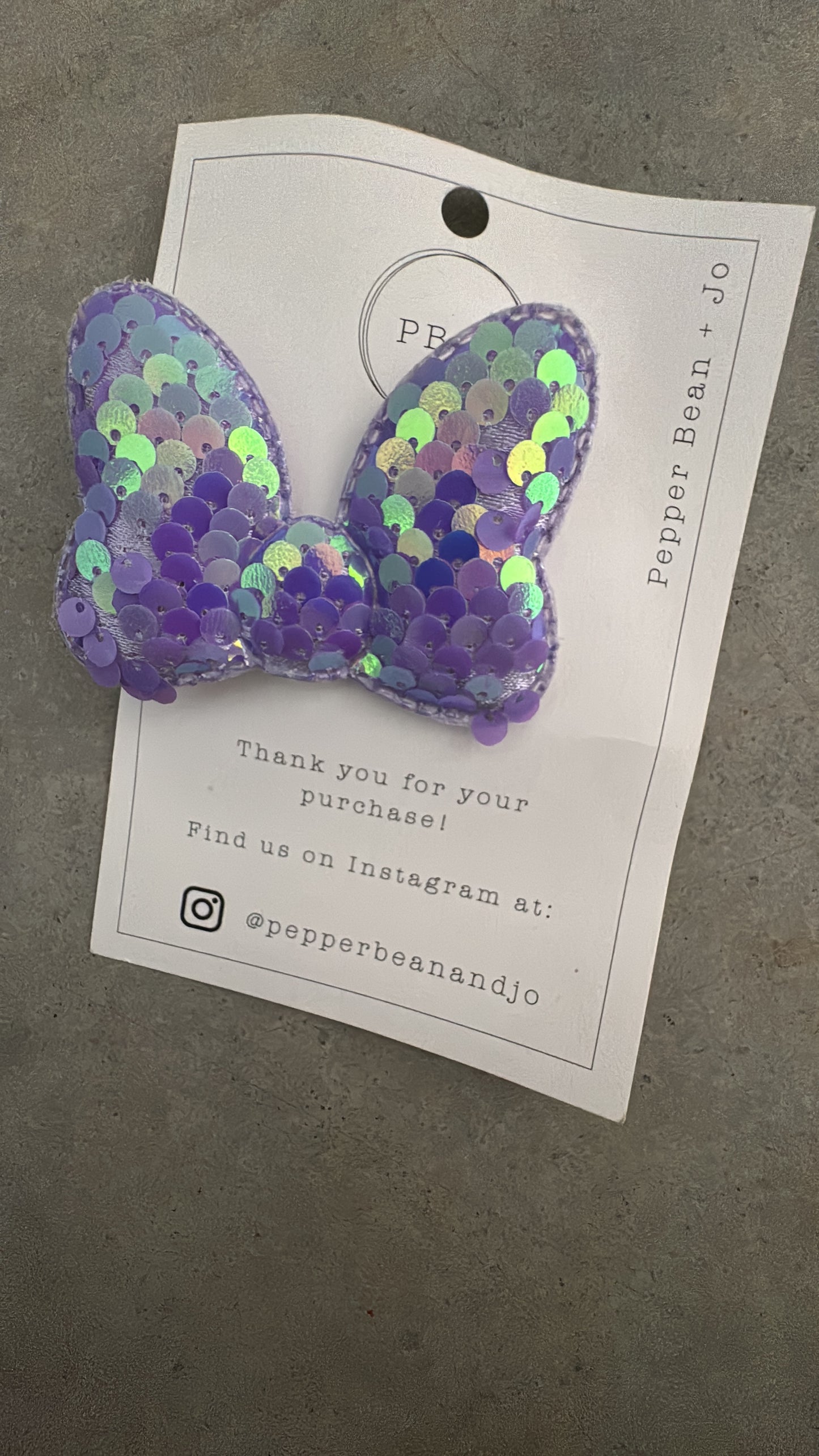 Mickey Mouse purple sequin clip