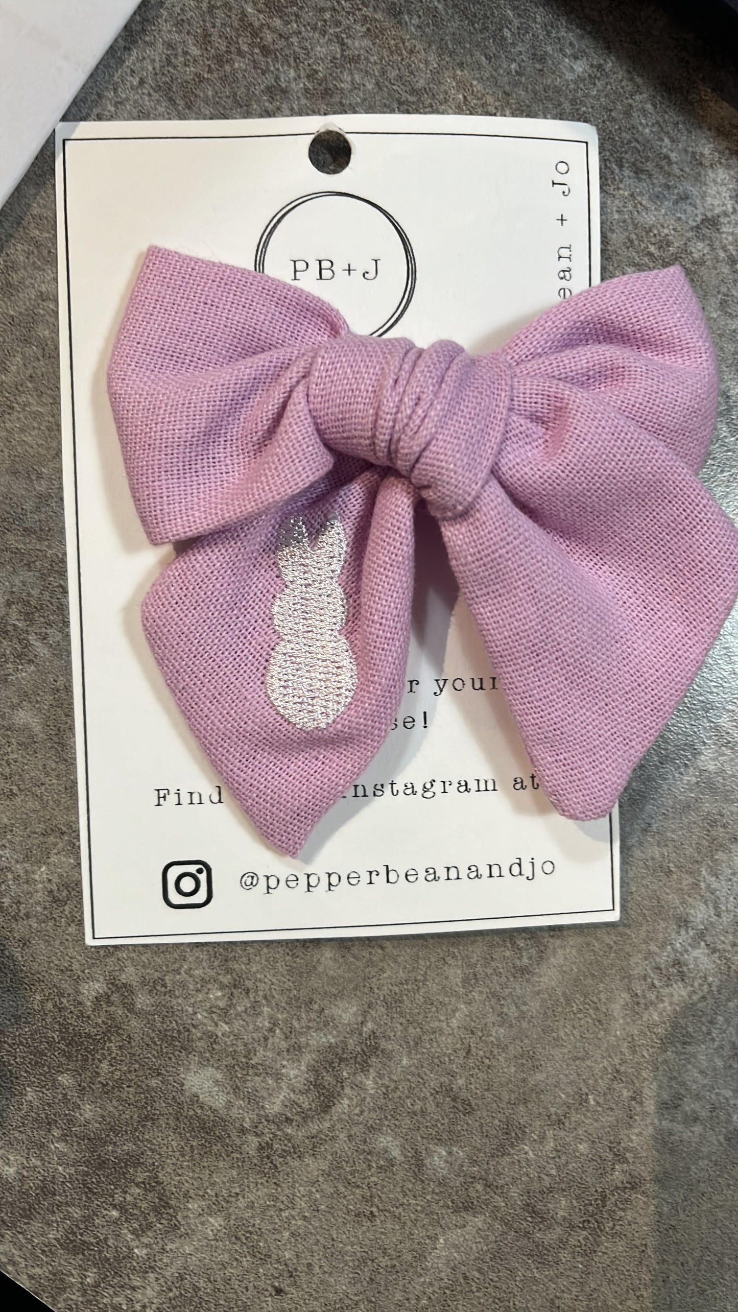 Purple Emi Bow w Bunny