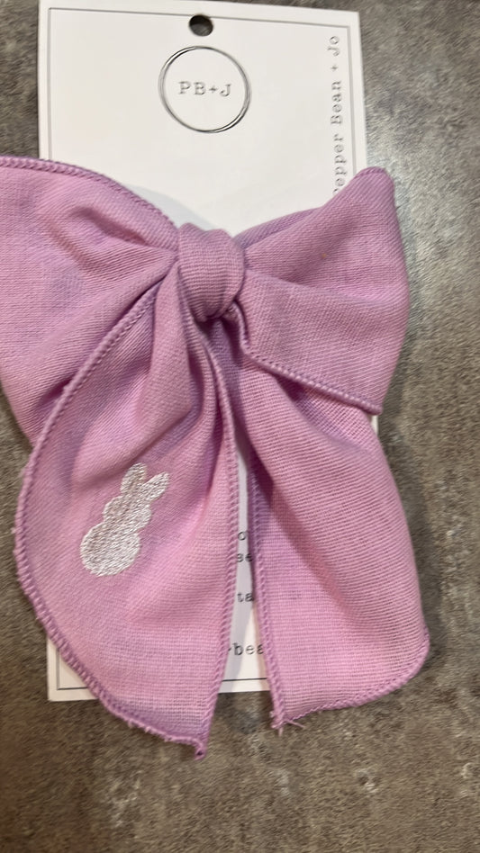Purple James Bow with Bunny