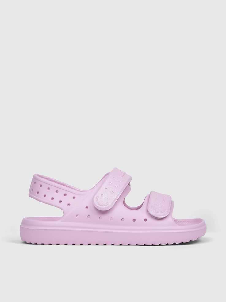 Native Chase Bio-Bling little-kid sandal in Barely Pink Bling/Barely Pink, side view.
