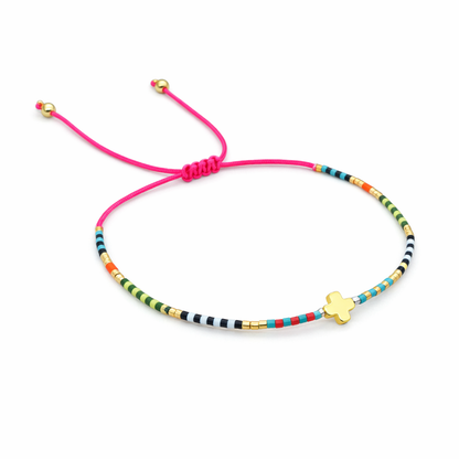 CK Coastal Cross Bracelet — Neon Pink