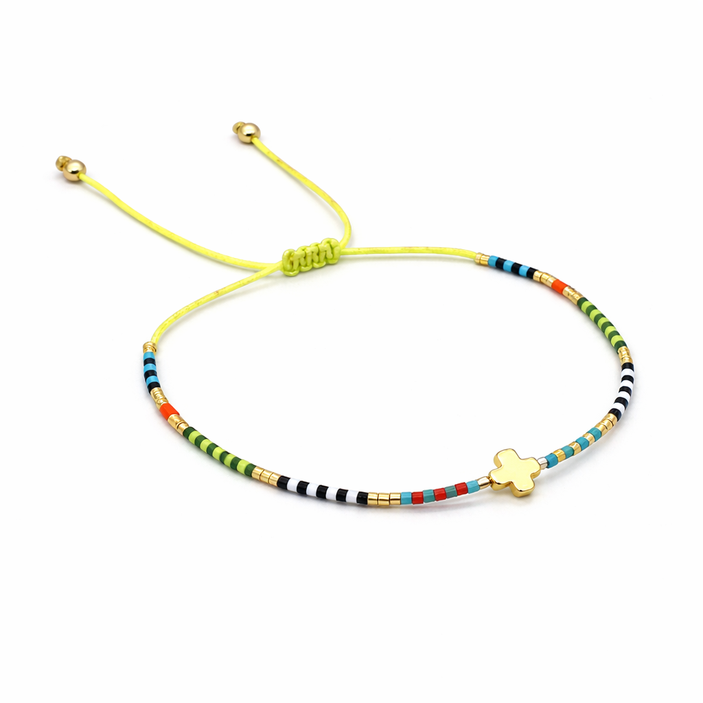 CK Coastal Cross Bracelet — Neon Yellow