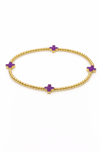 CK Lucy Cross Bracelet — Purple