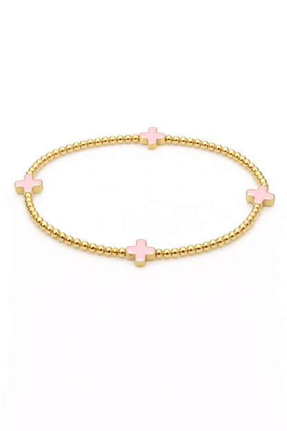 CK Lucy Cross Bracelet — Pink