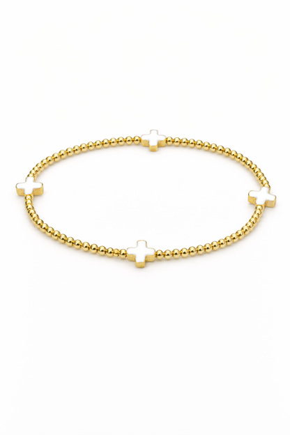 CK Lucy Cross Bracelet — White