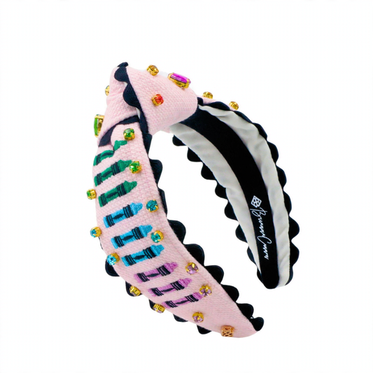 Colorful Crayons Cross Stitch Headband