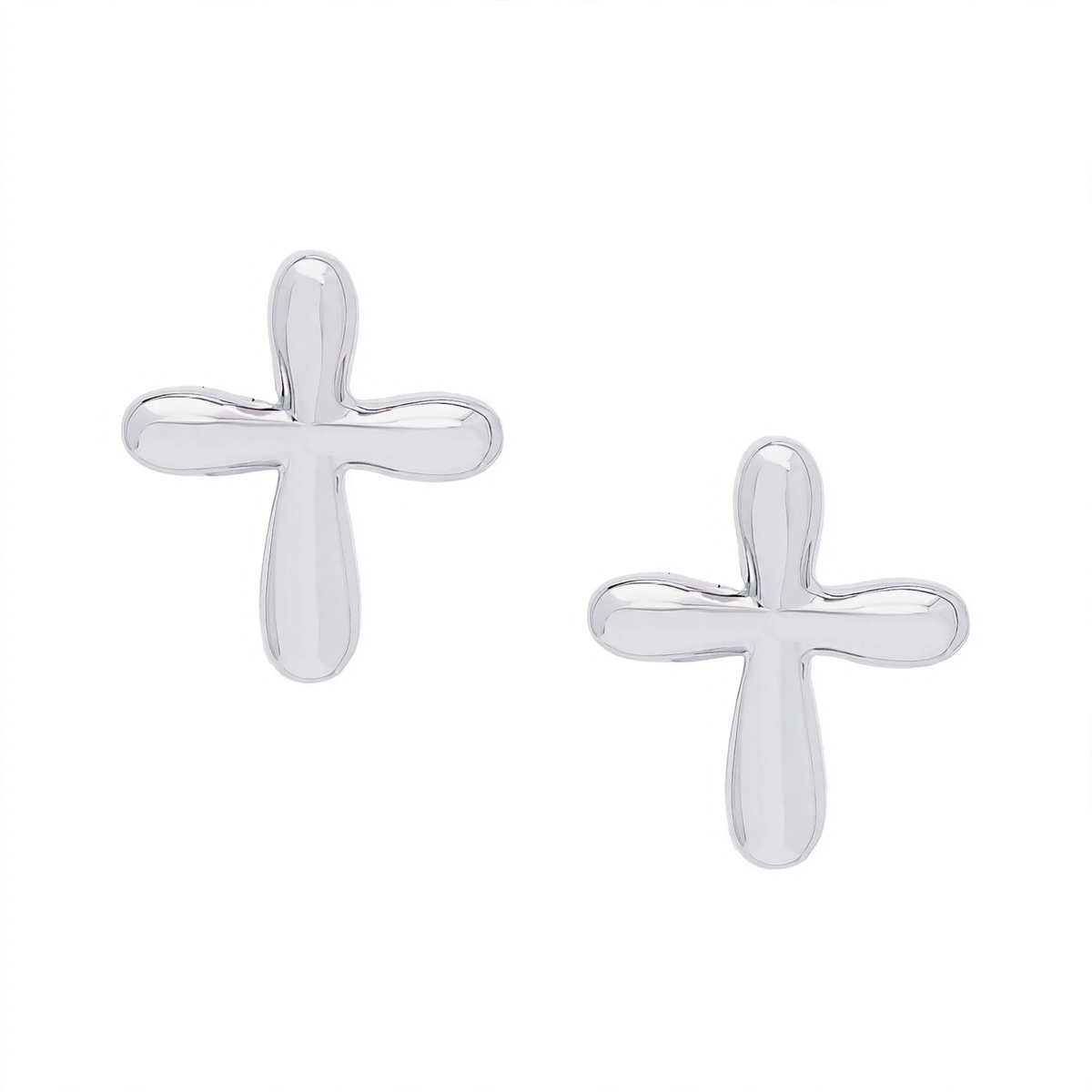 Cross Stud Earrings Sterling Silver