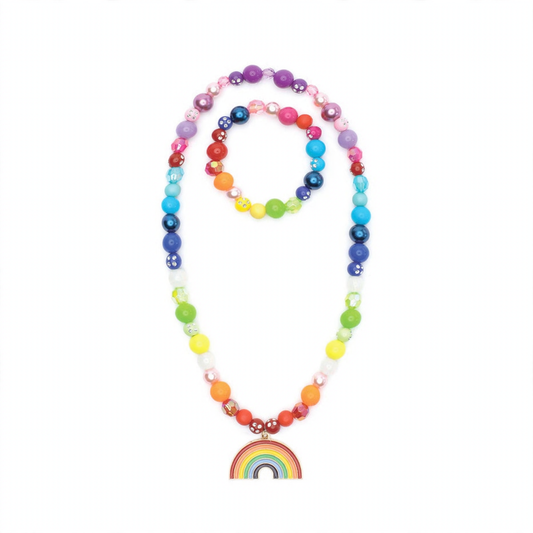 Double Rainbow Necklace and Bracelet Set