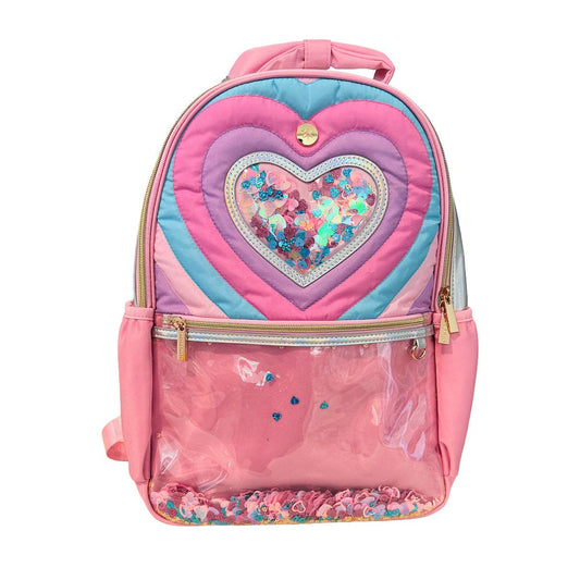 "Taylor" Quilted Confetti Hearts Backpack