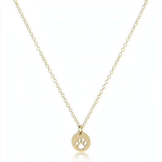 egirl 14" Necklace Gold - Paw Print Gold Disc