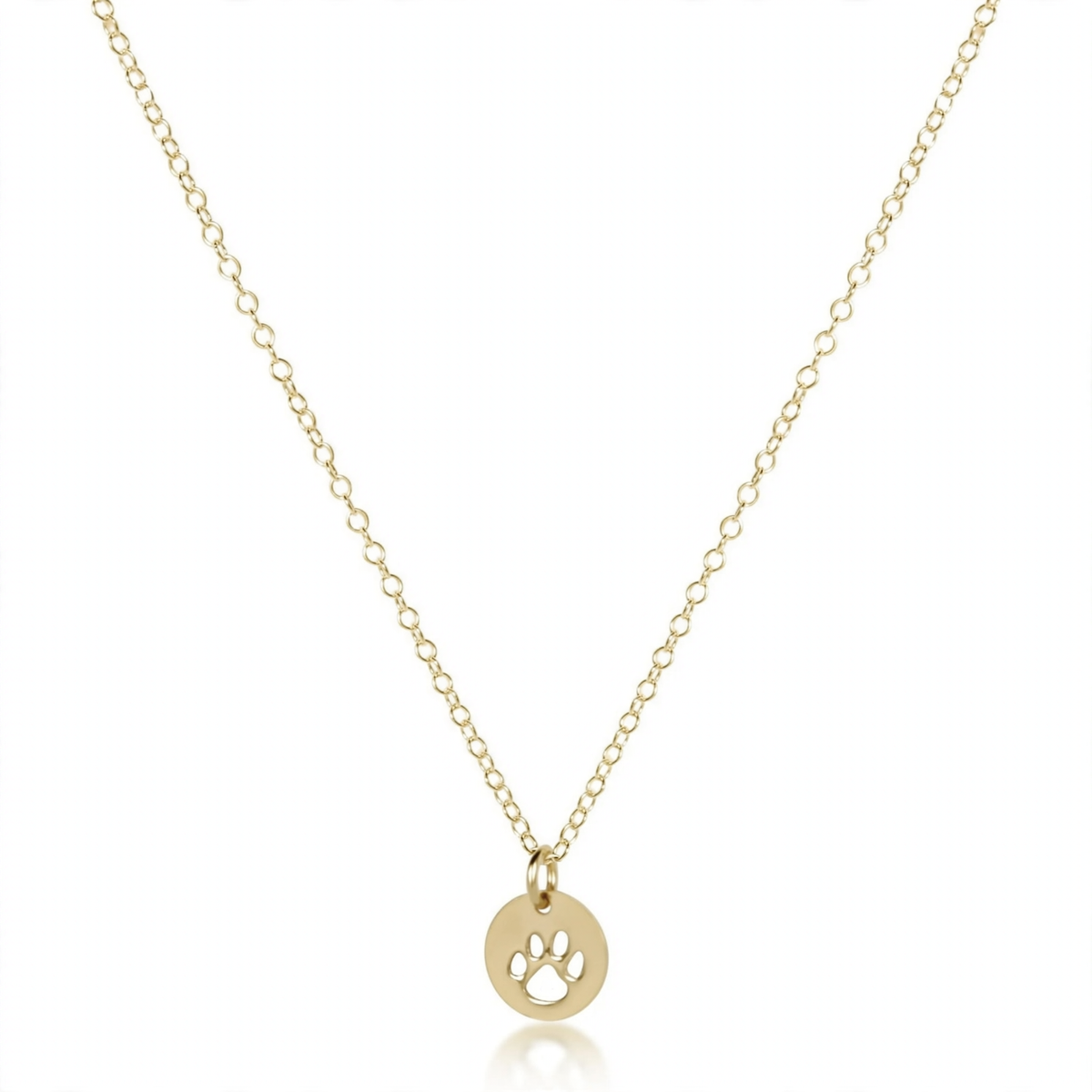 egirl 14" Necklace Gold - Paw Print Small Gold Disc