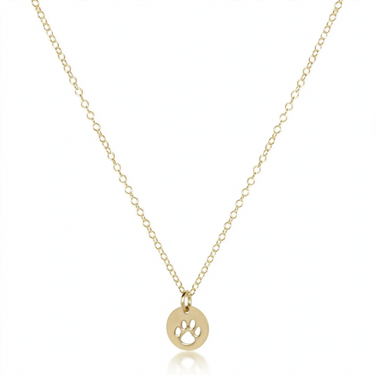 egirl 14" Necklace Gold - Paw Print Small Gold Disc