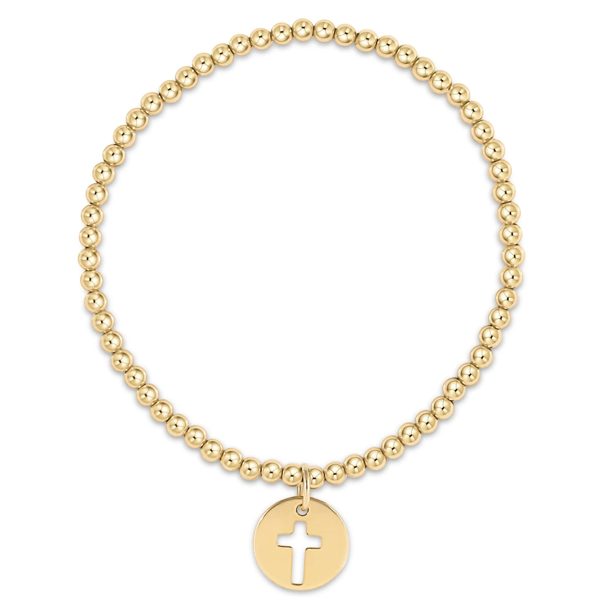 egirl Classic Gold 3mm Bead Bracelet - Blessed Gold Disc