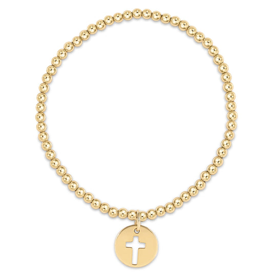 egirl Classic Gold 3mm Bead Bracelet - Blessed Gold Disc