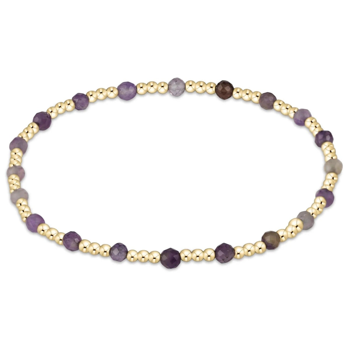 eGirl Gemstone Gold Sincerity 3mm Bracelet - Amethyst
