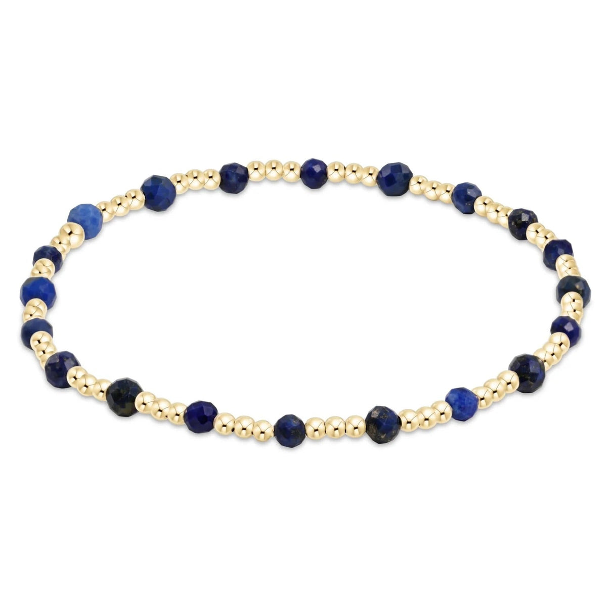 eGirl Gemstone Gold Sincerity 3mm Bracelet - Lapis