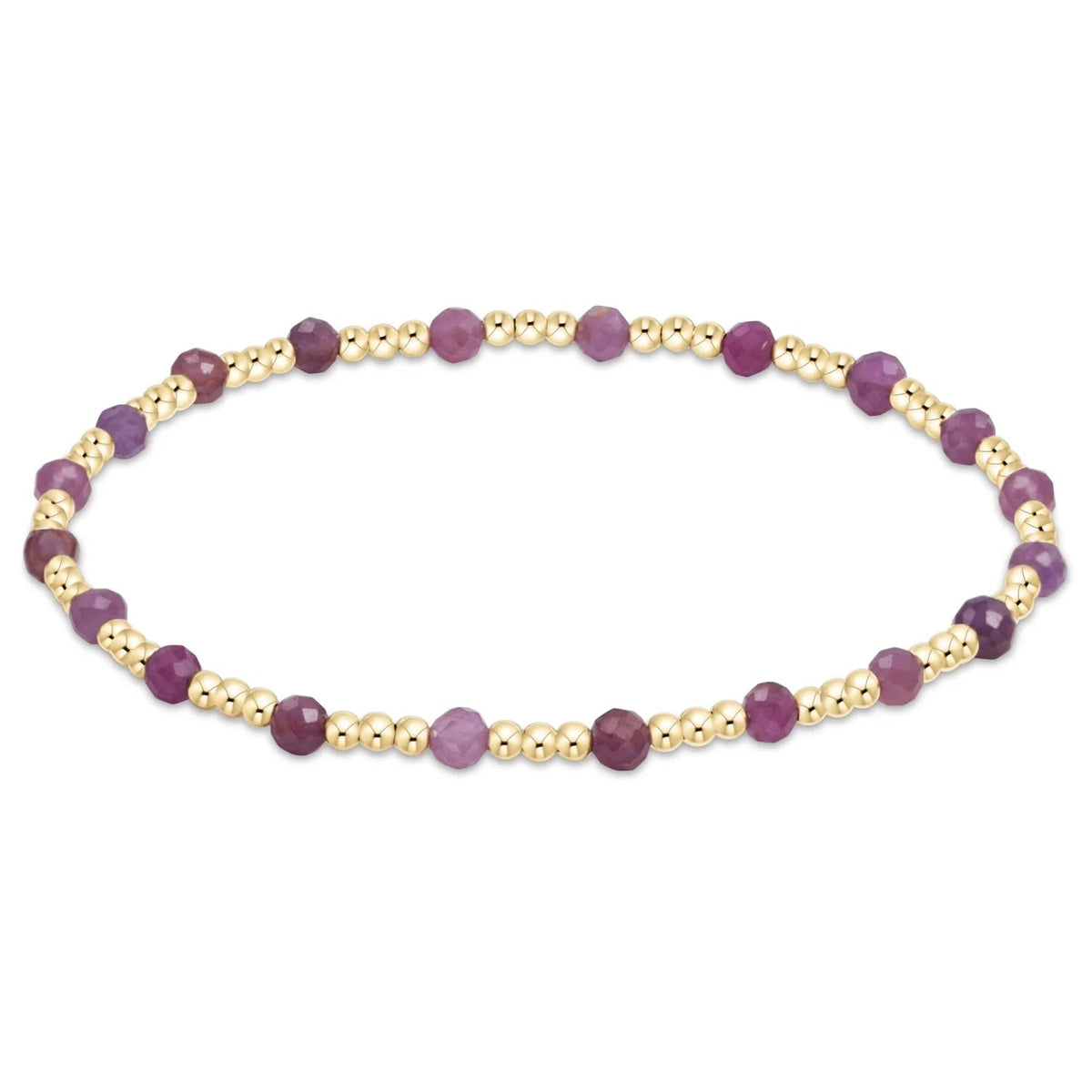 eGirl Gemstone Gold Sincerity 3mm Bracelet - Ruby