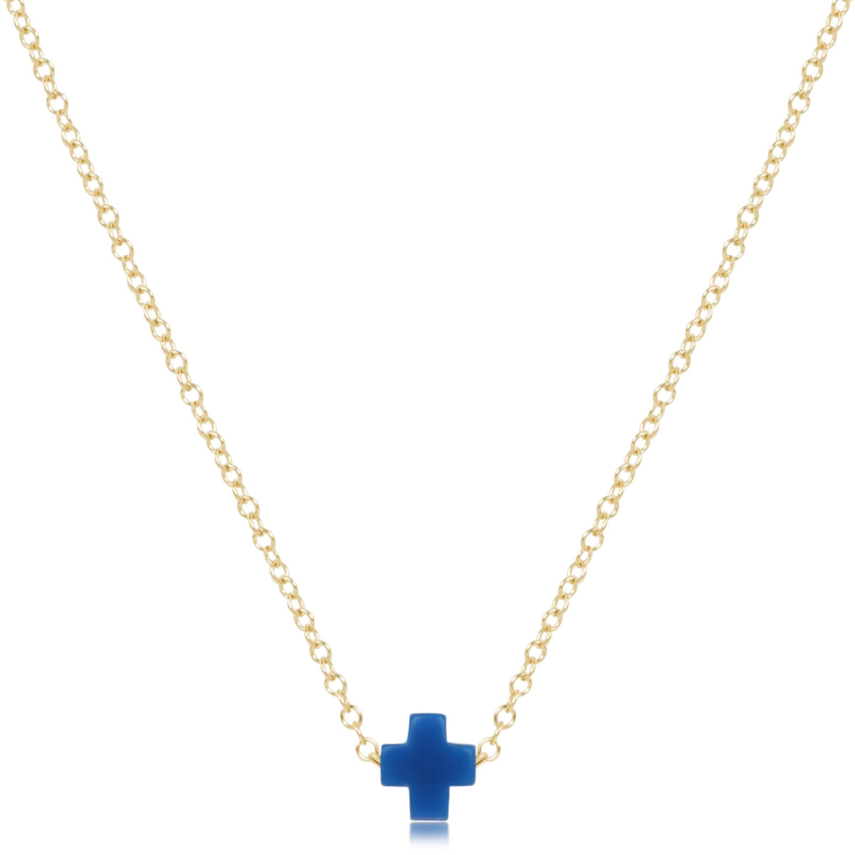 eGirl Small Signature Cross necklace in Cobalt