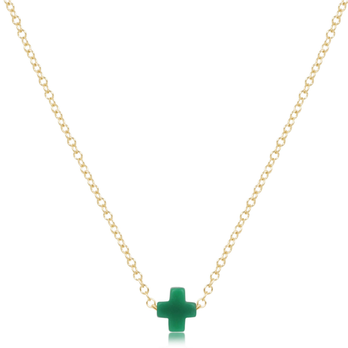 eGirl Small Signature Cross necklace in Emerald