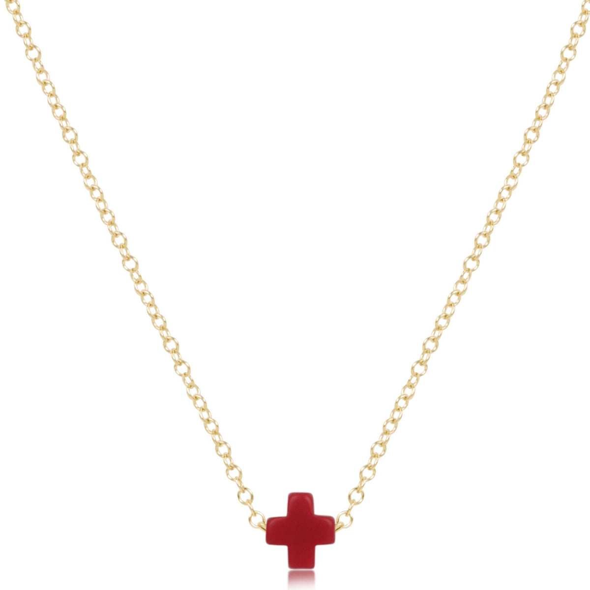 eGirl Small Signature Cross necklace in Red
