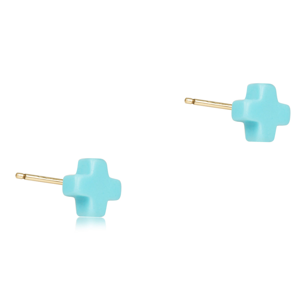 SIGNATURE CROSS SMALL STUD - Turquoise
